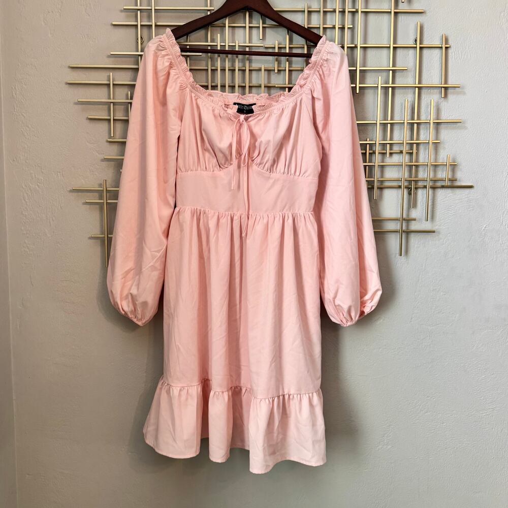 Scarlet Darkness Pink Milkmaid Cottagecore Mini Dress Size S